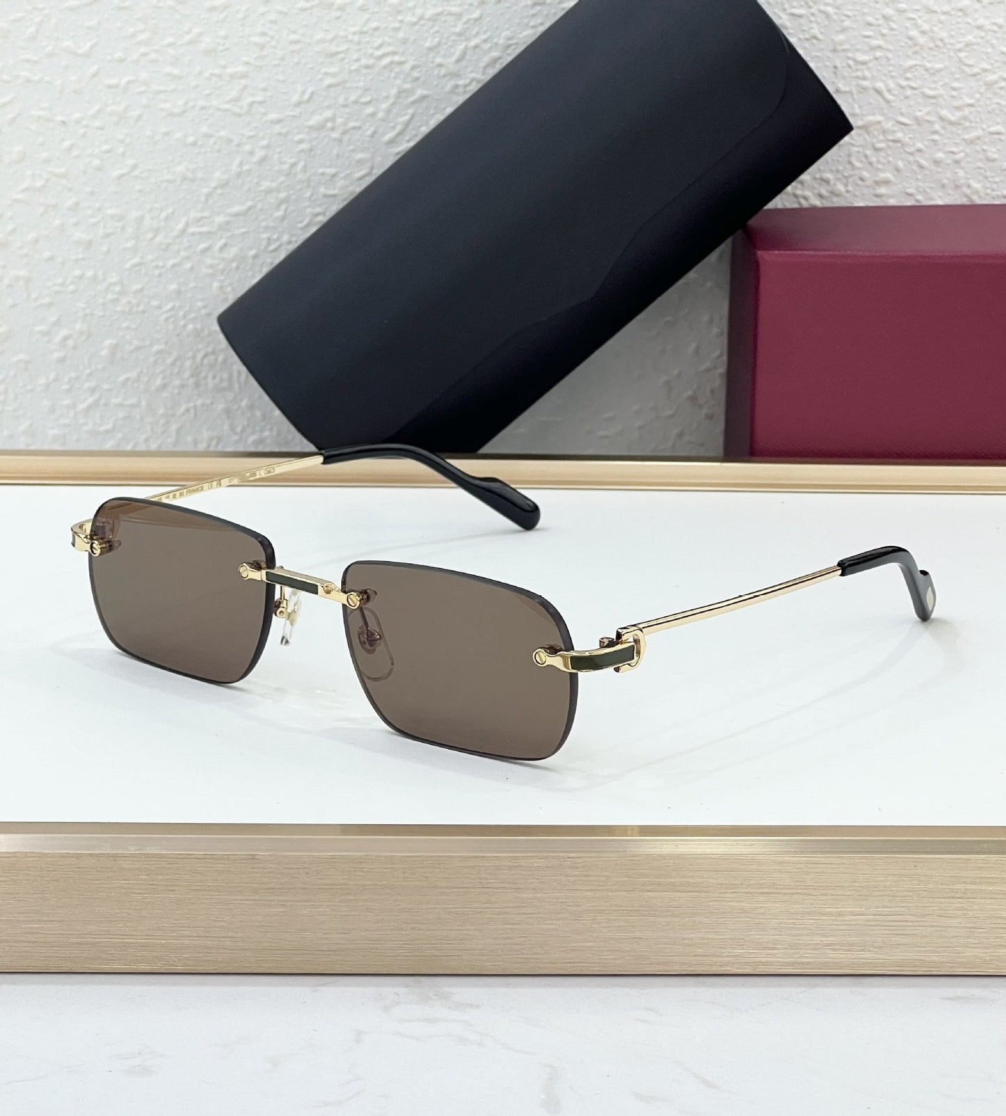 CAR New Rectangular Frameless Simple European and American Fashion Sunglasses Men's and Women's Travel Sunglasses UV Protection CT0498S