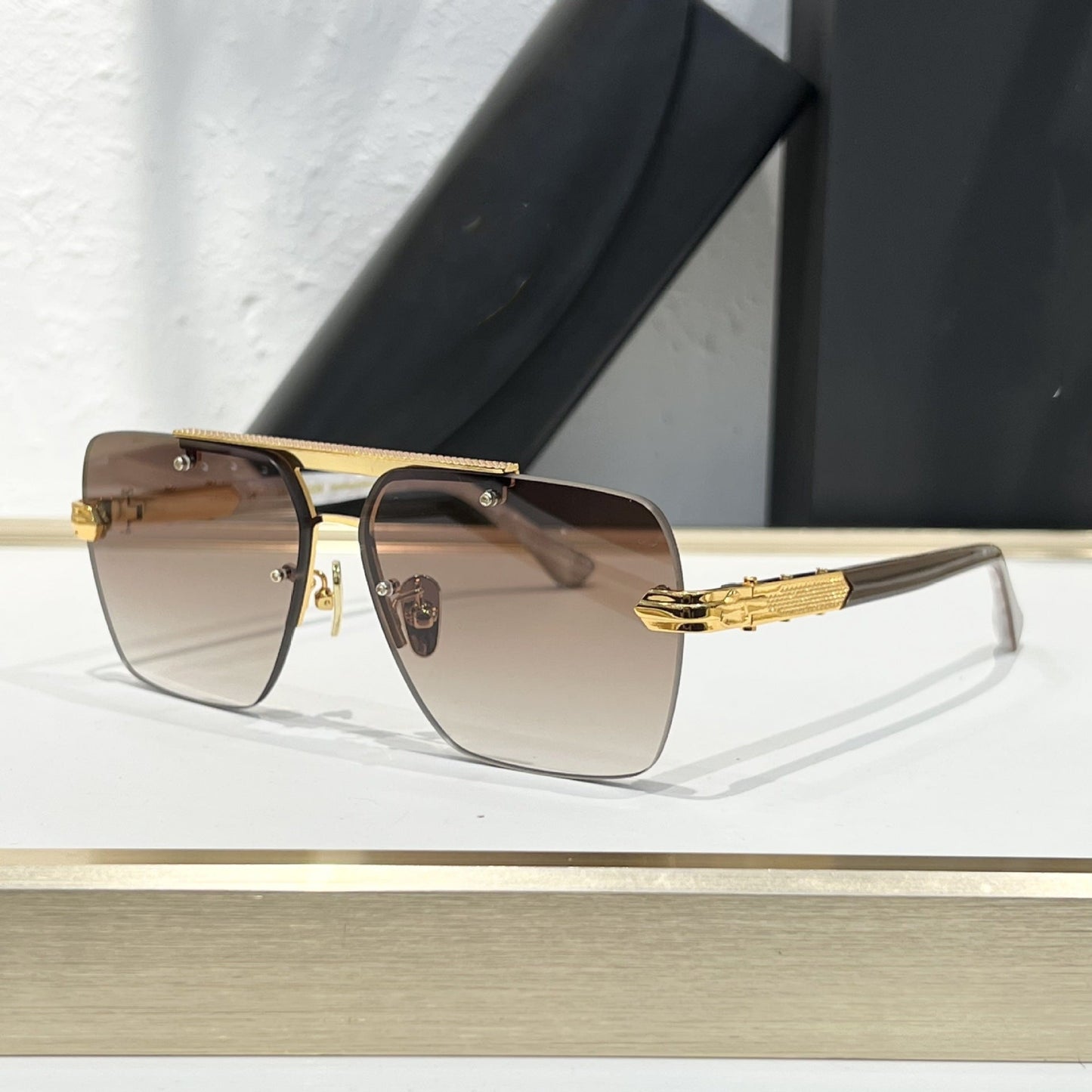 Cross-border MAY New Metal Sunglasses Men's High-end Fashion Classic Square Glasses UV-proof Sunglasses Women