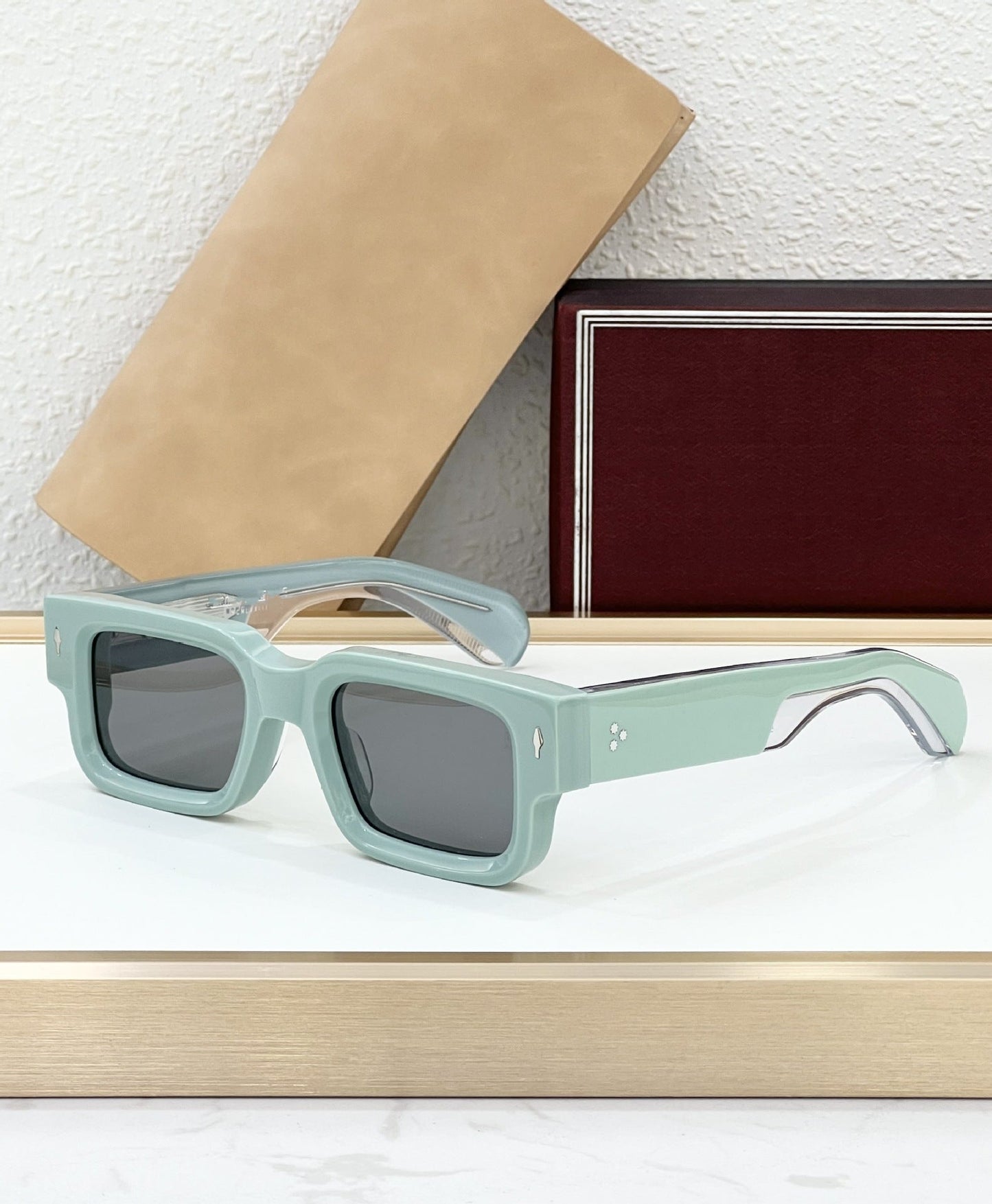 JMM ASCARI Cross-border High-end Retro Square Iron Man Vinegar Fiber Cool Men's and Women's Sunglasses JACQ