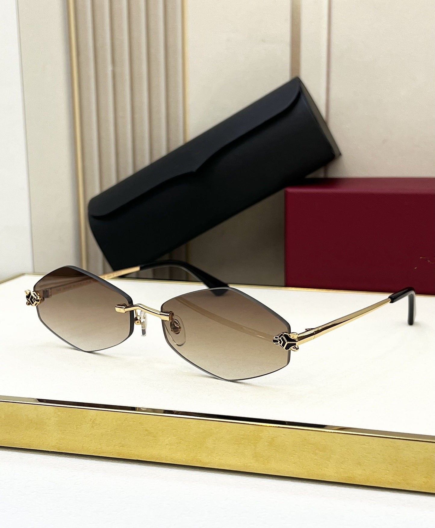 Top QualityCAR High Quality Fashion Light Luxury Frameless Sunglasses Men's and Women's Sunglasses UV Protection CT0433