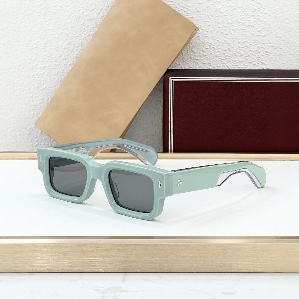 JMM ASCARI Cross-border High-end Retro Square Iron Man Vinegar Fiber Cool Men's and Women's Sunglasses JACQ