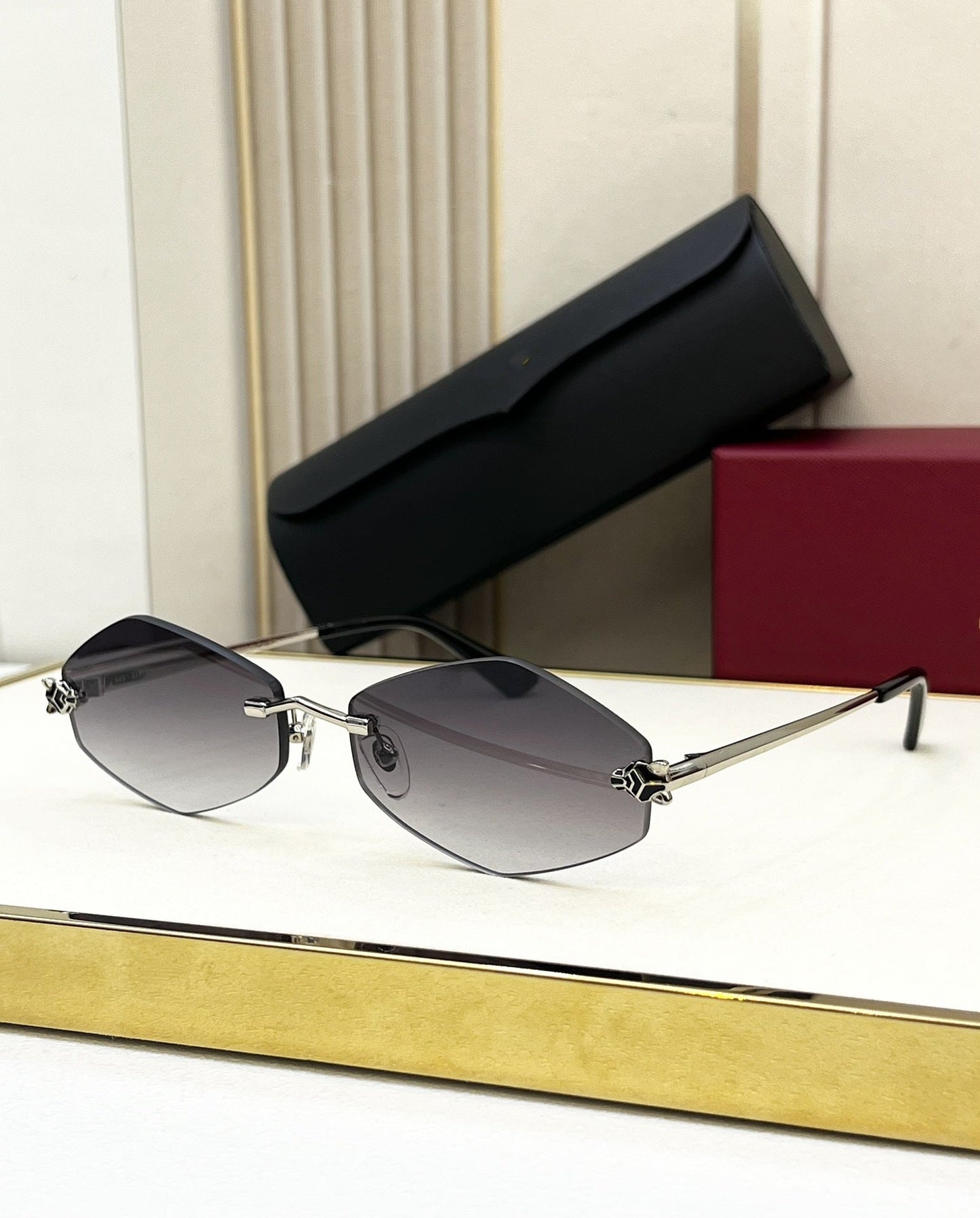 Top QualityCAR High Quality Fashion Light Luxury Frameless Sunglasses Men's and Women's Sunglasses UV Protection CT0433