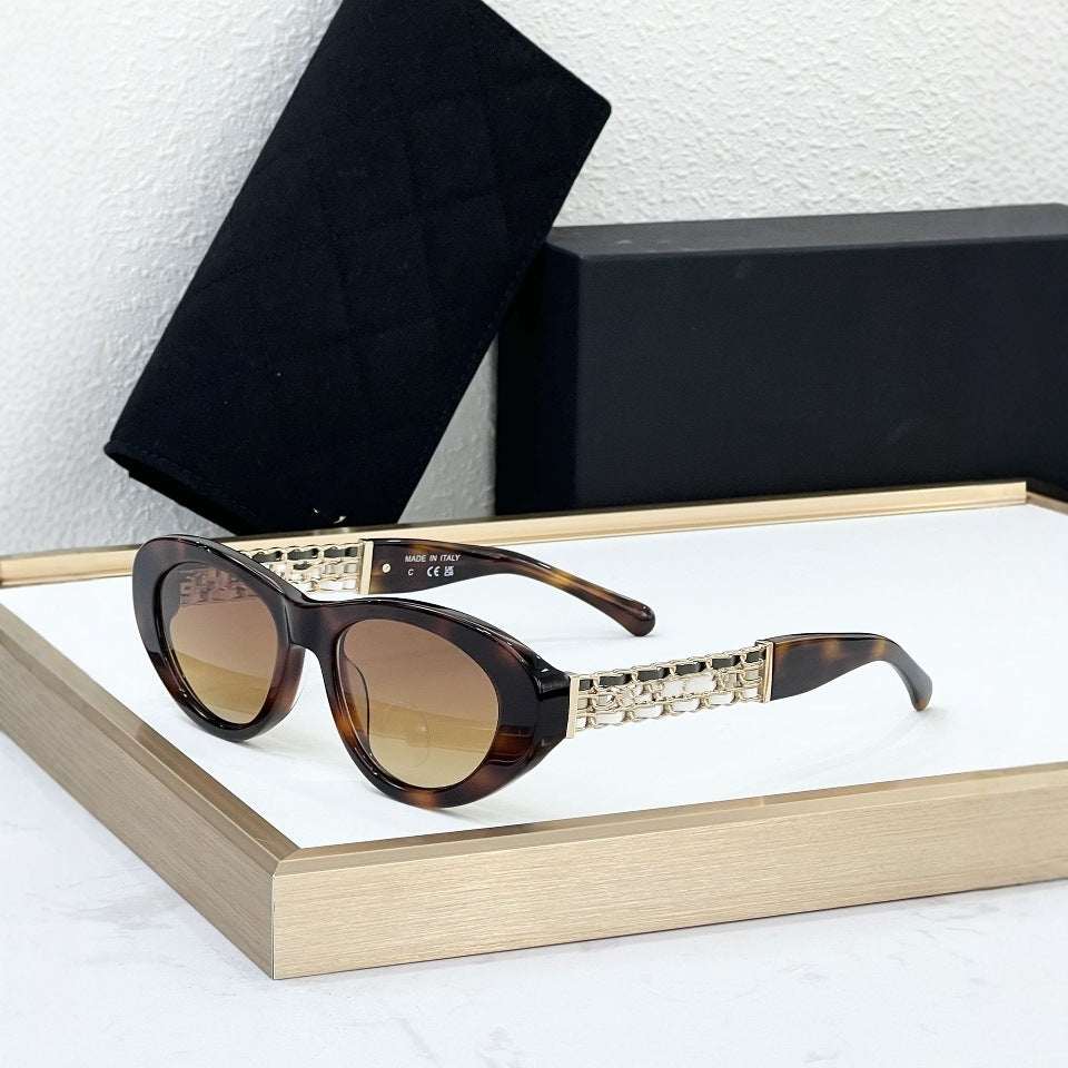 Ch5538 Cross-border Xiaoxiangfeng Sunglasses Women's High Version Fashion Personalized Plate Cat Eye Sunglasses UV Protection