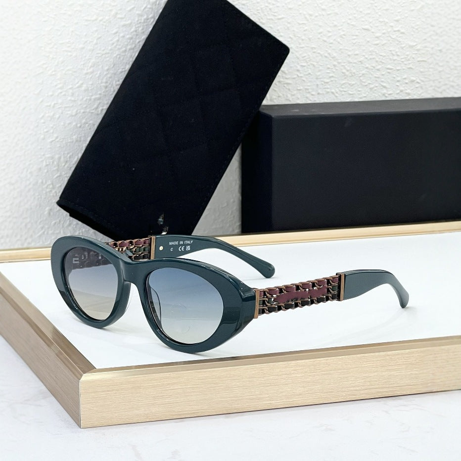 Ch5538 Cross-border Xiaoxiangfeng Sunglasses Women's High Version Fashion Personalized Plate Cat Eye Sunglasses UV Protection