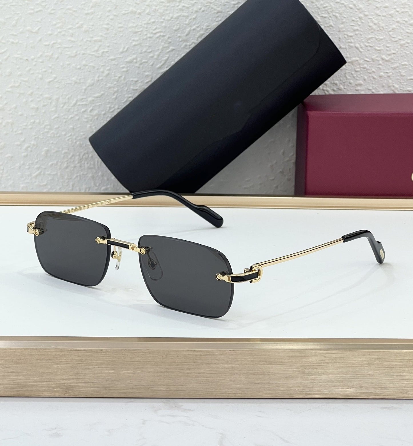 CAR New Rectangular Frameless Simple European and American Fashion Sunglasses Men's and Women's Travel Sunglasses UV Protection CT0498S