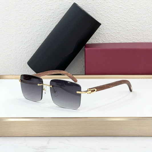 CAR Cross-border New Frameless Trendy Version Sunglasses Men's Catwalk Travel Fashion Versatile Comfortable Sunglasses Women CT0012