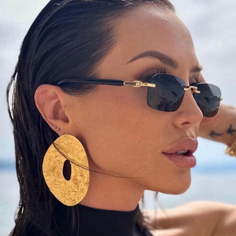 GG1221S Sunglasses Women's High-end Fashion Personality Xiaohongshu Ins The Same Frameless High-version Sunglasses Men