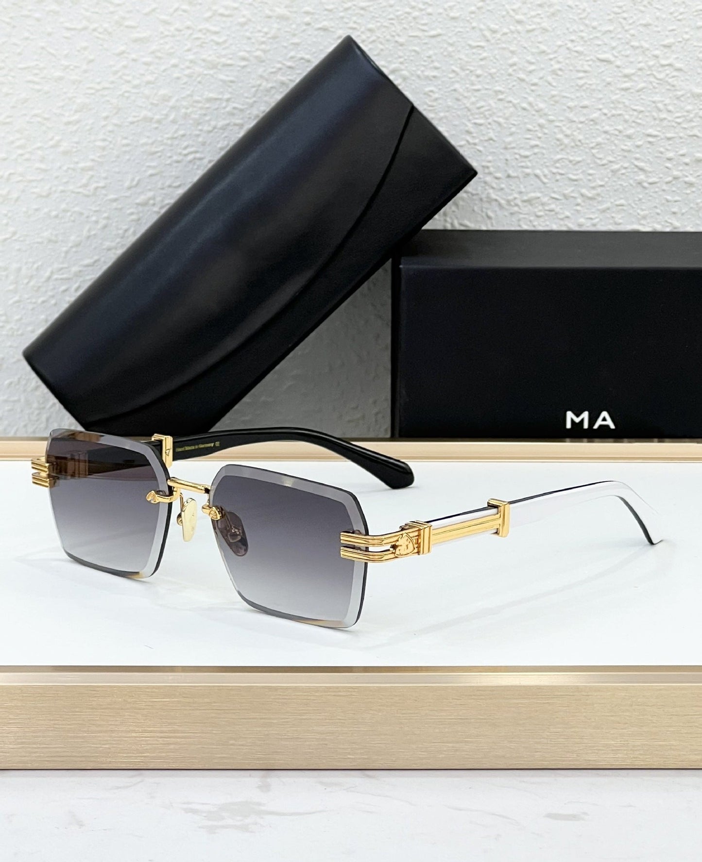 Cross-border New Sunglasses Hot-selling MAY Fashion Luxury Frameless Sunglasses Men's and Women's High Version UV Protection