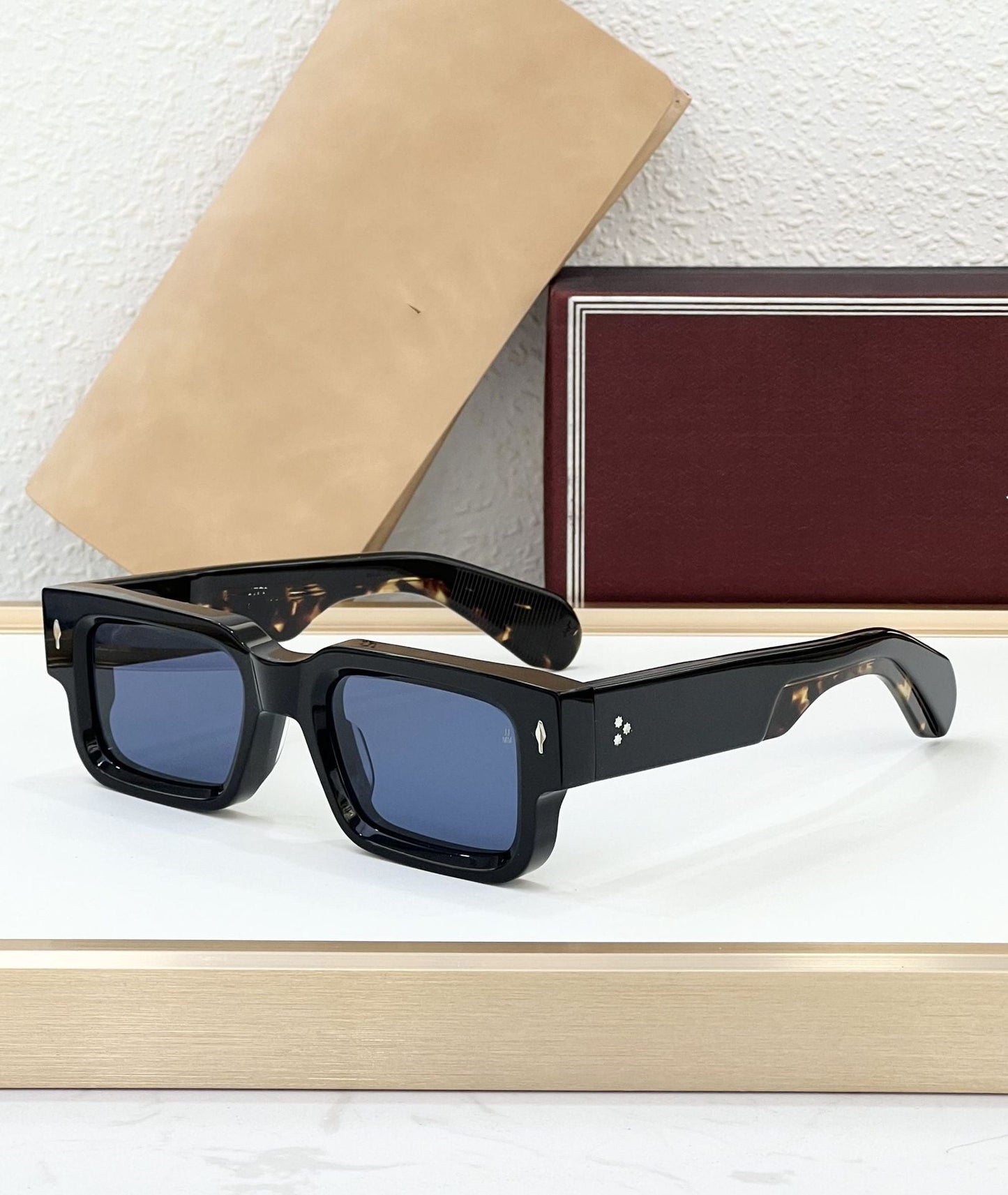 JMM ASCARI Cross-border High-end Retro Square Iron Man Vinegar Fiber Cool Men's and Women's Sunglasses JACQ