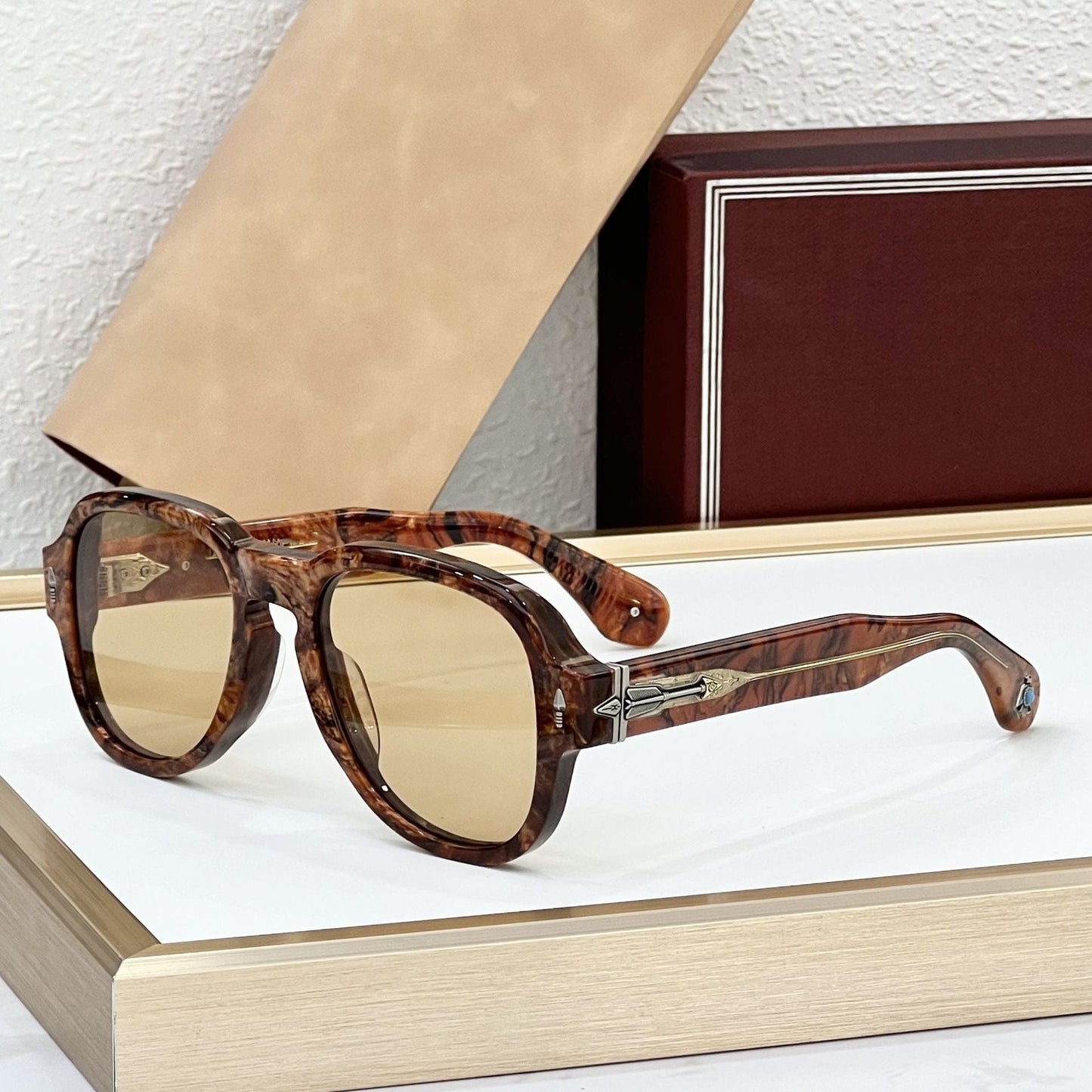 Cross-border JACQ Turquoise Japanese Handmade Glasses Fashion Sunglasses Men's High-end Sunglasses Women's UV Protection