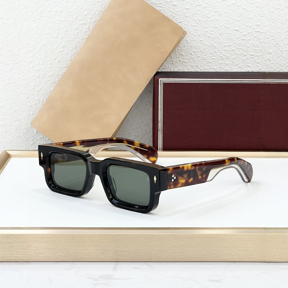 JMM ASCARI Cross-border High-end Retro Square Iron Man Vinegar Fiber Cool Men's and Women's Sunglasses JACQ