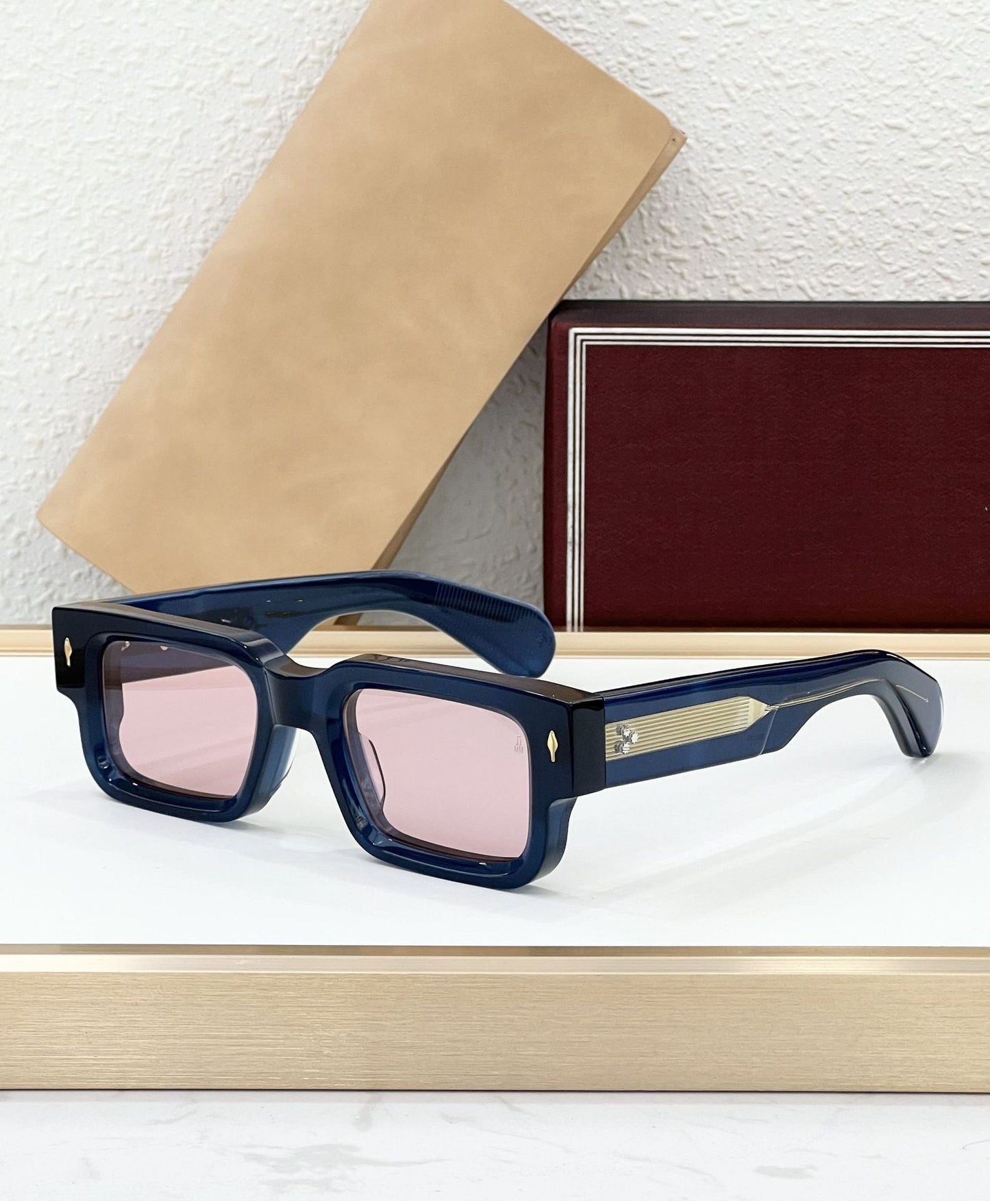 JMM ASCARI Cross-border High-end Retro Square Iron Man Vinegar Fiber Cool Men's and Women's Sunglasses JACQ