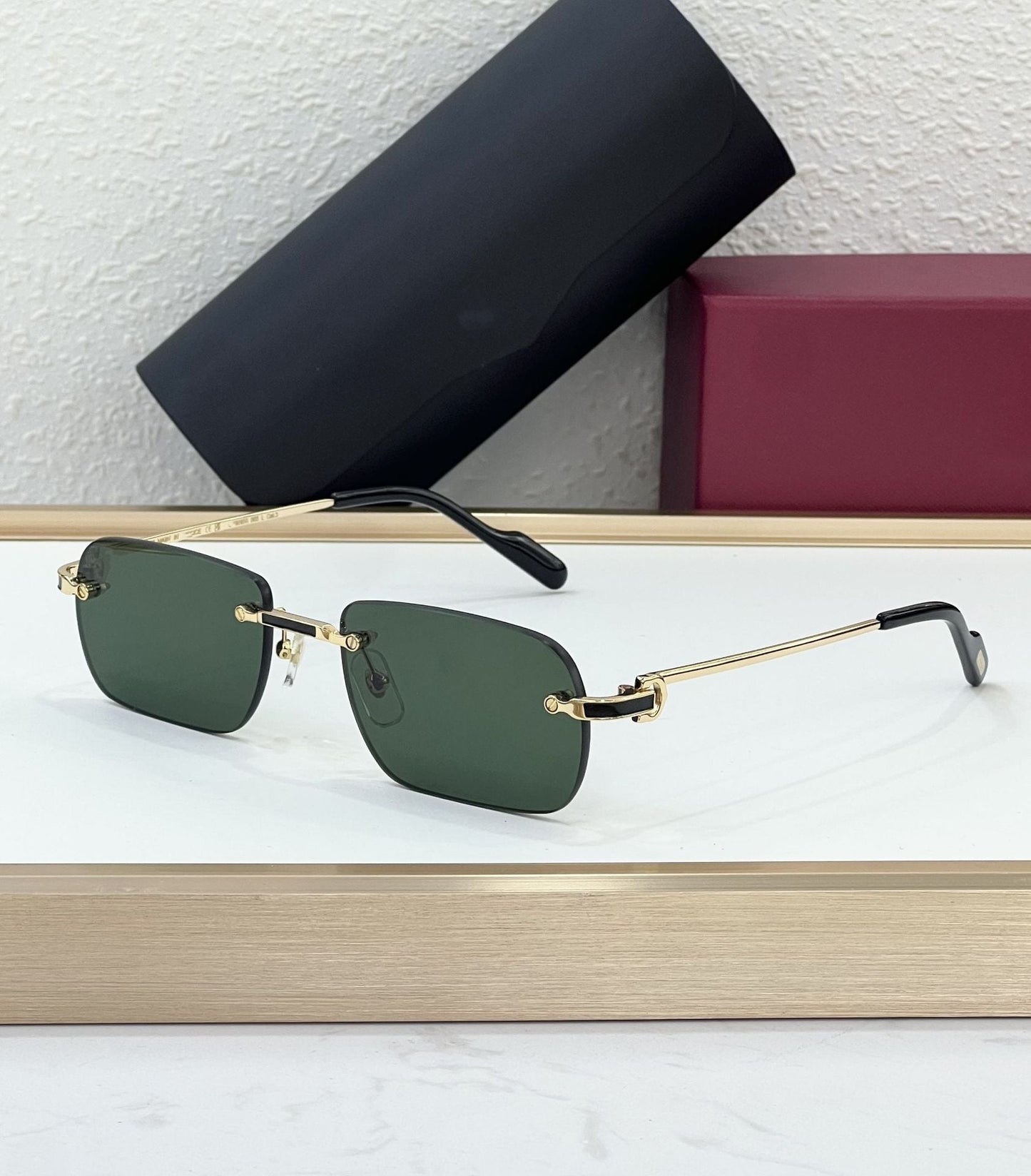 CAR New Rectangular Frameless Simple European and American Fashion Sunglasses Men's and Women's Travel Sunglasses UV Protection CT0498S