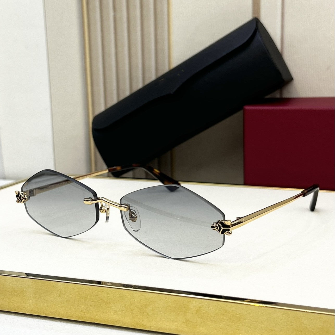 Top QualityCAR High Quality Fashion Light Luxury Frameless Sunglasses Men's and Women's Sunglasses UV Protection CT0433
