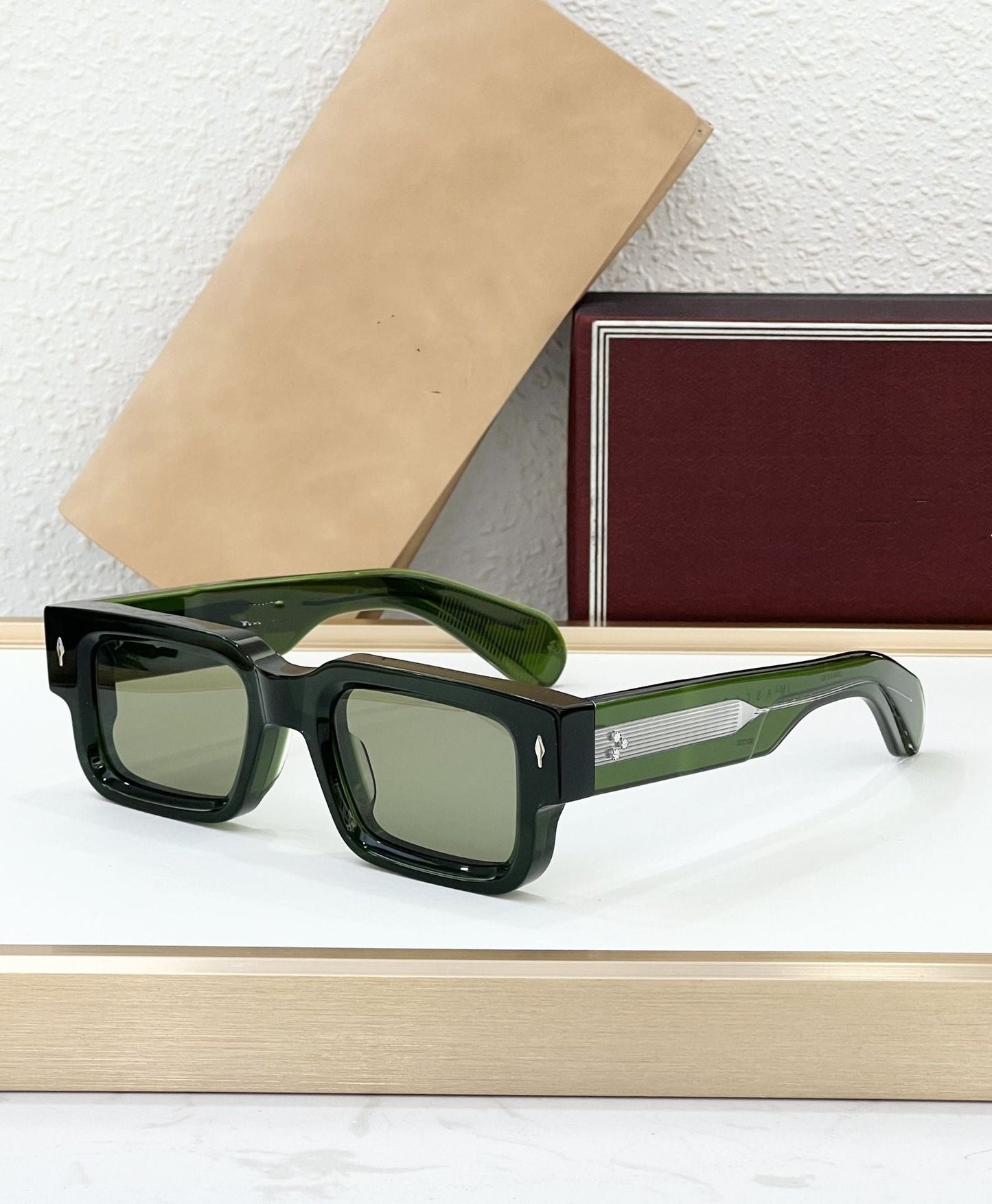 JMM ASCARI Cross-border High-end Retro Square Iron Man Vinegar Fiber Cool Men's and Women's Sunglasses JACQ