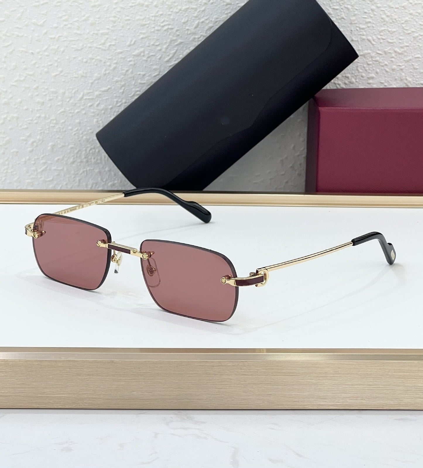 CAR New Rectangular Frameless Simple European and American Fashion Sunglasses Men's and Women's Travel Sunglasses UV Protection CT0498S