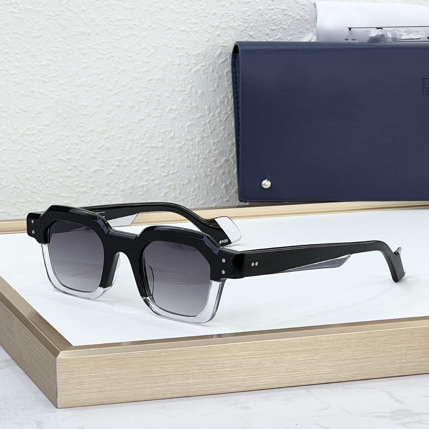 Cross-border SLOW DOWN Fashion Box Sunglasses Men's Premium Personality Sheet Sunglasses Women's UV Protection