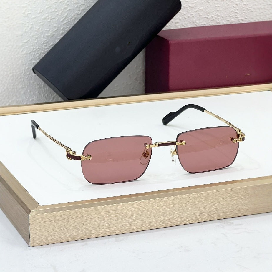 CAR New Rectangular Frameless Simple European and American Fashion Sunglasses Men's and Women's Travel Sunglasses UV Protection CT0498S