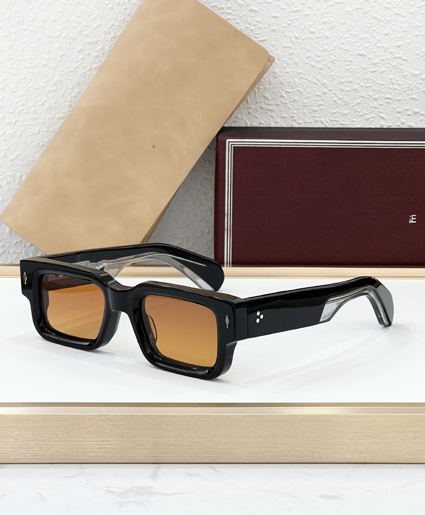 JMM ASCARI Cross-border High-end Retro Square Iron Man Vinegar Fiber Cool Men's and Women's Sunglasses JACQ