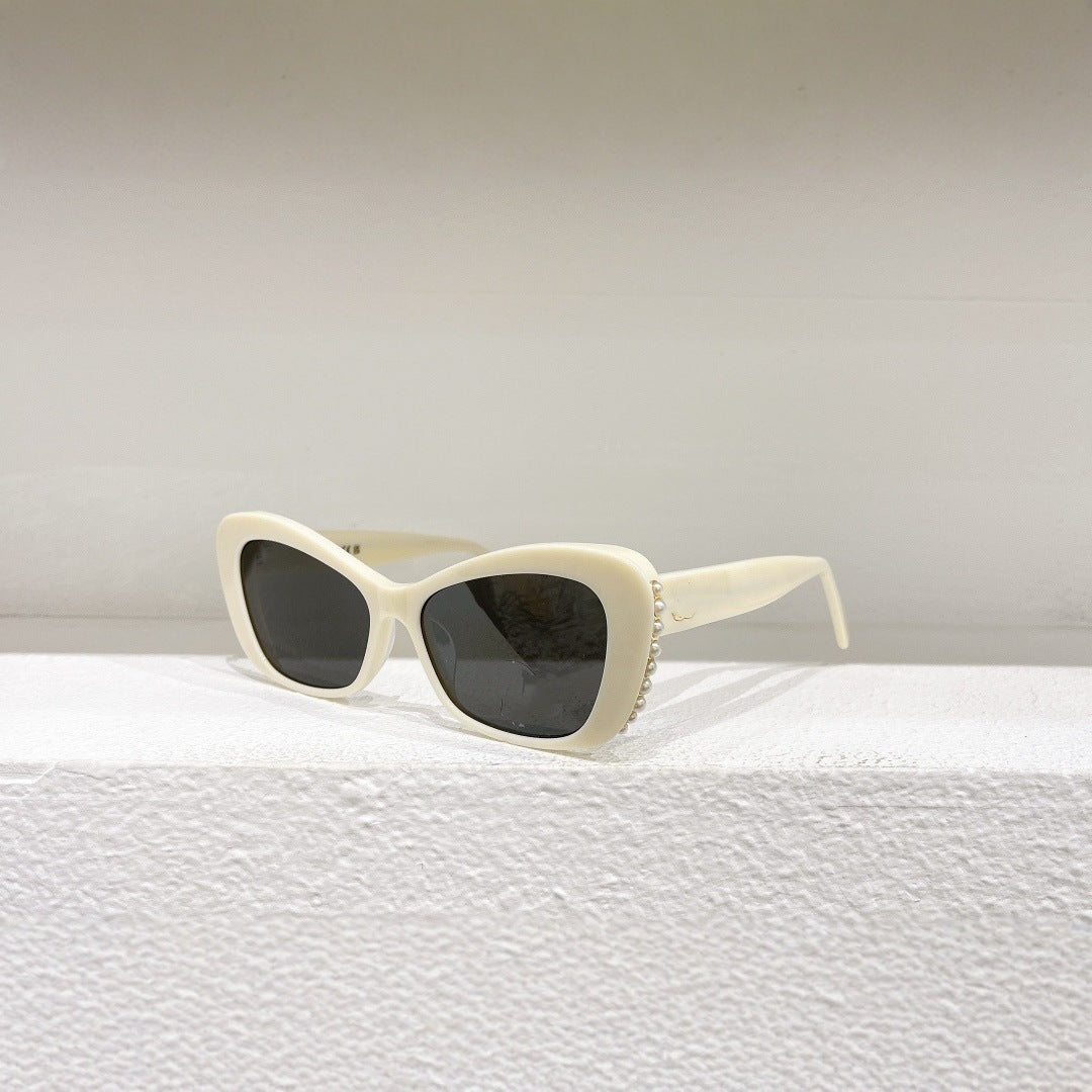 Cross-border Xiaoxiangjia Cat Eye Sunglasses Women's High Sense of European and American Style Fashion Internet Celebrity 5481H Personalized Pearl Sunglasses