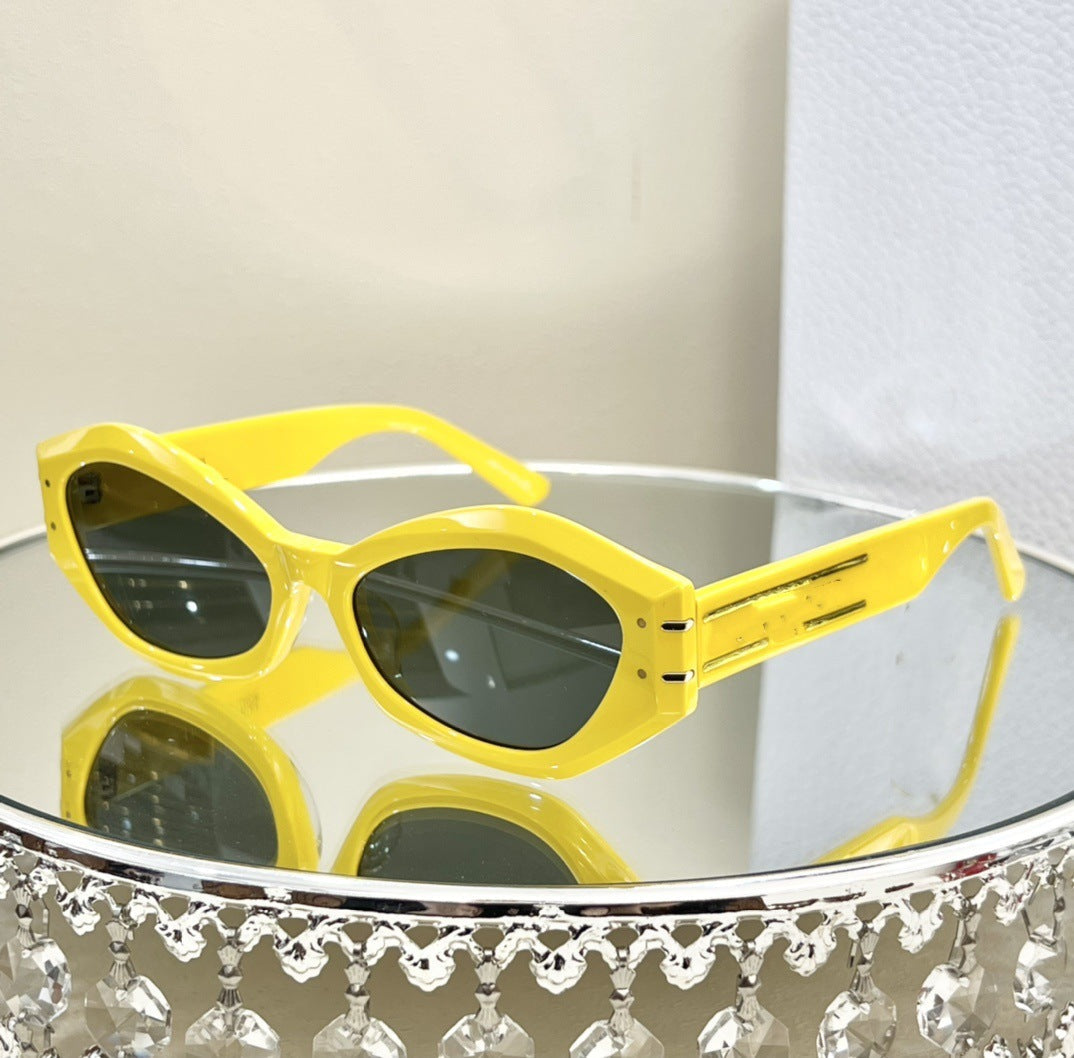 2024 Internet Celebrity Explosion D Home Retro Cat Eye Sunglasses Women's High Sense Fashion Versatile Sunglasses UV Protection B1U