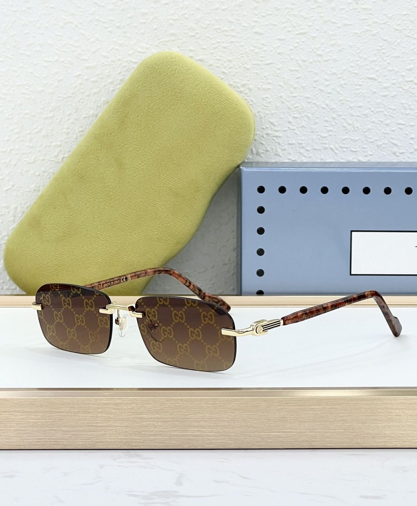 GG1221S Sunglasses Women's High-end Fashion Personality Xiaohongshu Ins The Same Frameless High-version Sunglasses Men