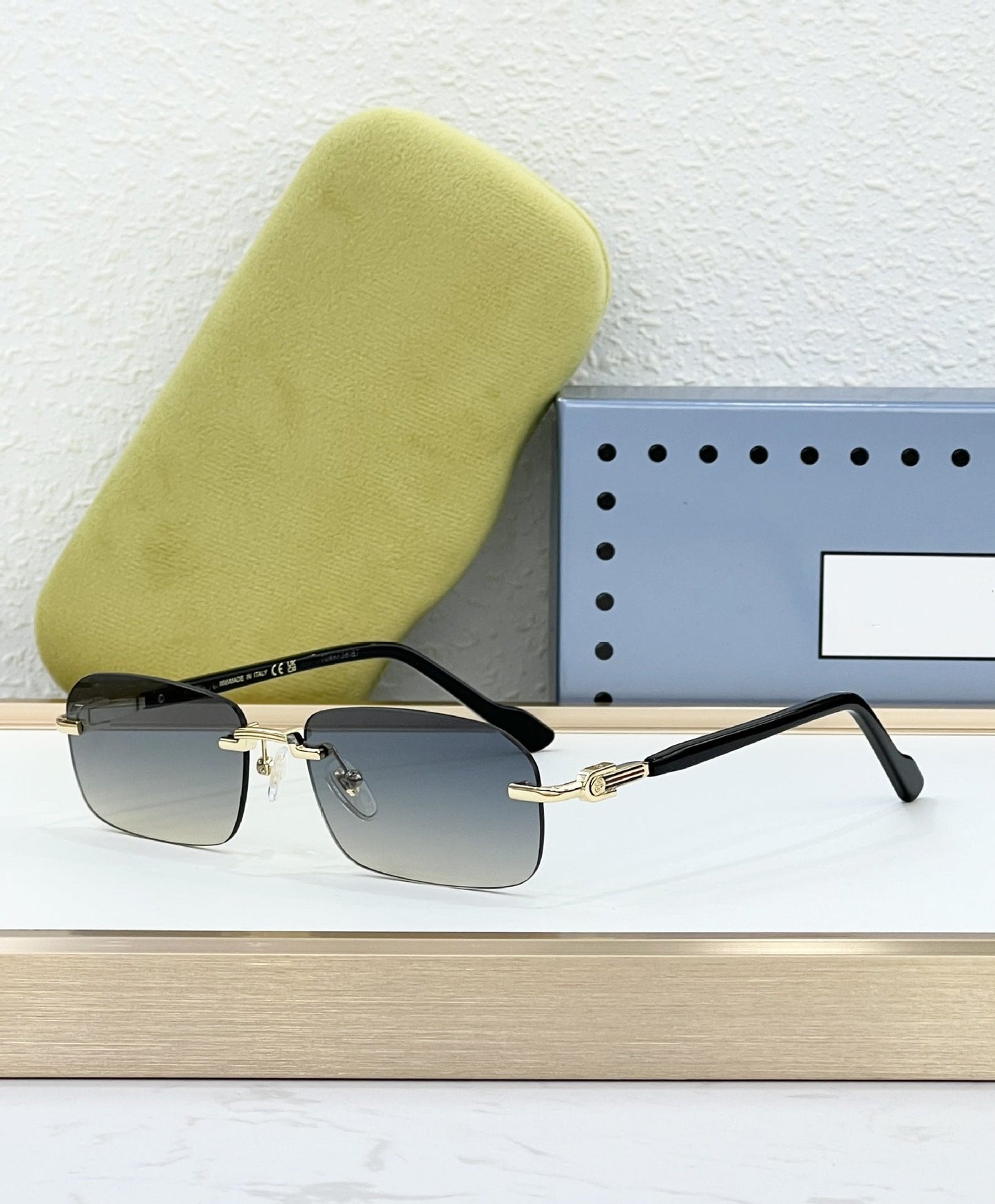 GG1221S Sunglasses Women's High-end Fashion Personality Xiaohongshu Ins The Same Frameless High-version Sunglasses Men