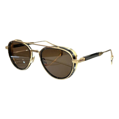 Cross-border MAY Fashion Retro Light Luxury Metal Style Sunglasses Round UV-proof Men's and Women's Sunglasses PADKYLOB