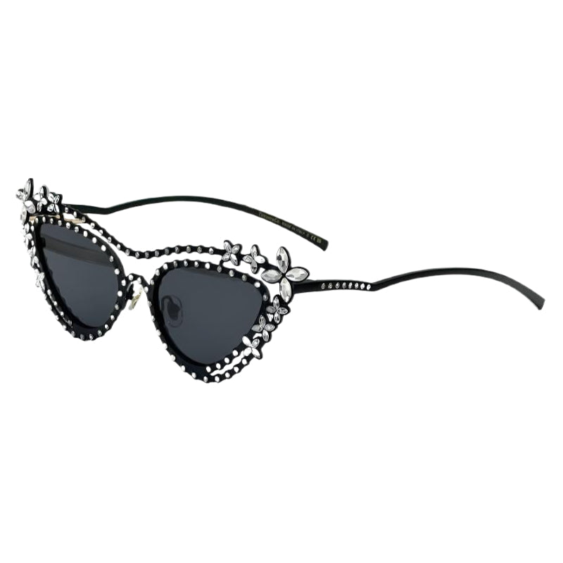 Cross-border European and American Heavy Industry Luxury Diamond-encrusted Sunglasses Women's Glasses Trendy Fashion Personalized Cat Eye Sunglasses UV Protection