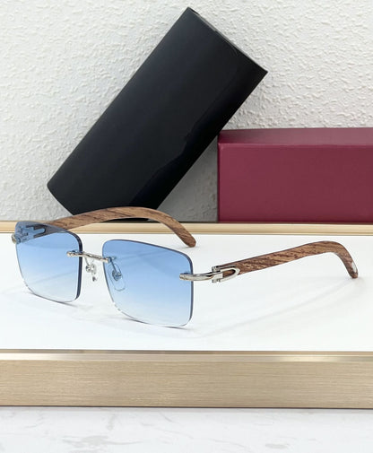 CAR Cross-border New Frameless Trendy Version Sunglasses Men's Catwalk Travel Fashion Versatile Comfortable Sunglasses Women CT0012