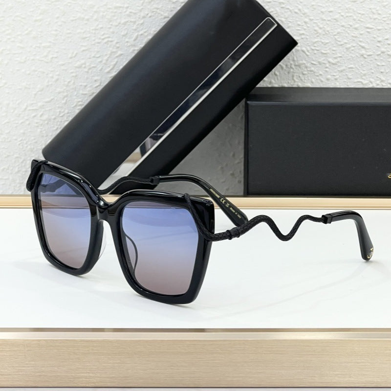 Cross-border SRC034M New Large-frame Sunglasses Women's High-end Fashion Retro Style Big-name Sunglasses UV Protection