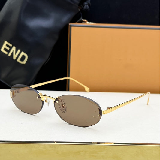 Cross-border FEN Fashion Frameless Sunglasses Women's High-end Ins Wind Big-name Sunglasses Men's High-end Version UV Protection