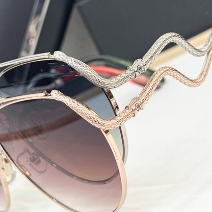 Cross-border European and American New Fashionable Versatile Metal Sunglasses Men's Driving UV Protection Sunglasses Women's High Sense