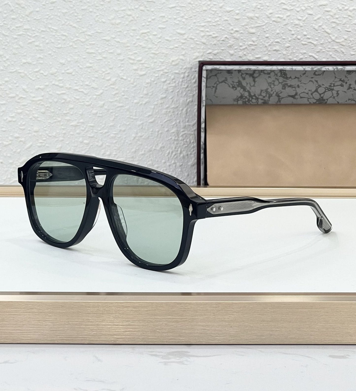 Cross-border JACQ European and American Fashion Sunglasses Men's Anti-ultraviolet Light Luxury Handmade Square Big-name Sunglasses Women's Advanced Sense