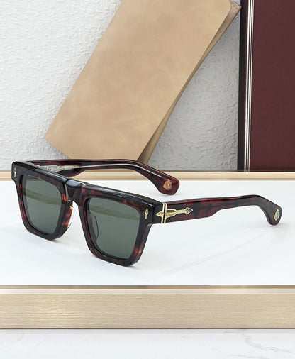 JMM Cross-border Japanese Handmade Metallic Sunglasses Fashion Luxury Gemstone Resort Square Men's and Women's Outdoor Sunglasses