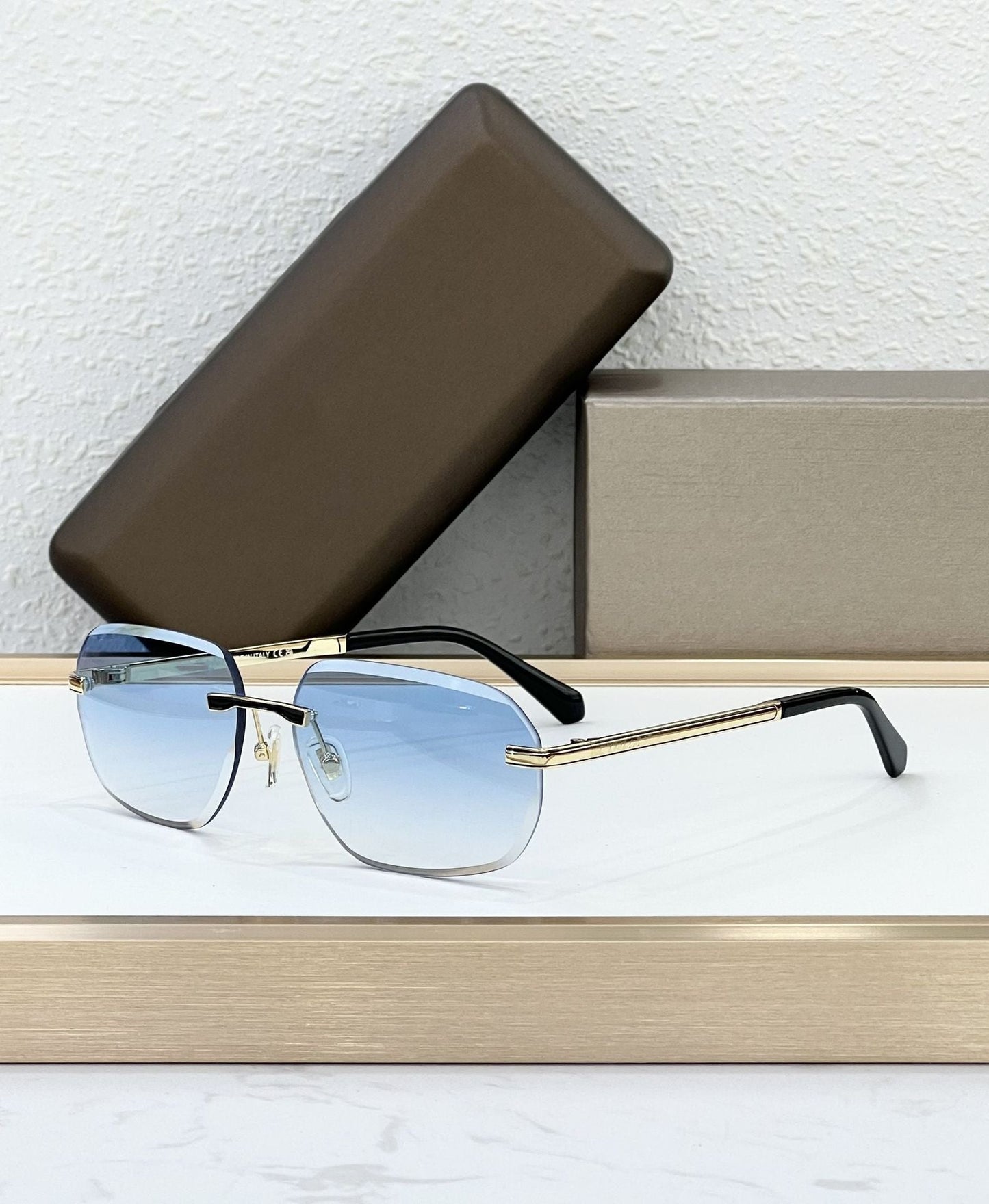 40128 Cross-border Fashion Light Luxury Metal BV Home Frameless Square Vacation Men's and Women's Sunglasses Party Outdoor Sunglasses