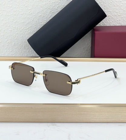 CAR New Rectangular Frameless Simple European and American Fashion Sunglasses Men's and Women's Travel Sunglasses UV Protection CT0498S