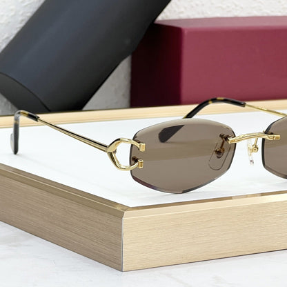 Cross-border CT0467S Fashion Frameless Sunglasses Women's High-end Big-name Sunglasses High-version Men's UV Protection