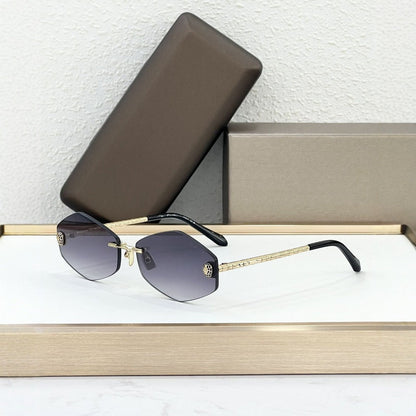 Cross-border Fashion Light Luxury Metal Snake Frameless Polygon B Home Vacation Trendy Men and Women Sunglasses Outdoor BV500156U