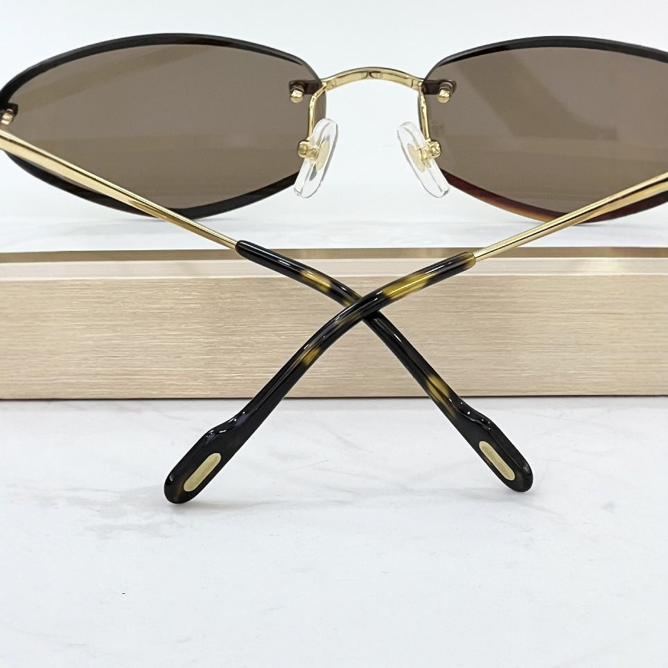 Cross-border CT0467S Fashion Frameless Sunglasses Women's High-end Big-name Sunglasses High-version Men's UV Protection