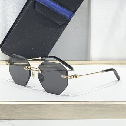 Cross-border European and American New Frameless Sunglasses Men's High-end Metal Wind Glasses Big-name Sunglasses Women's UV Protection