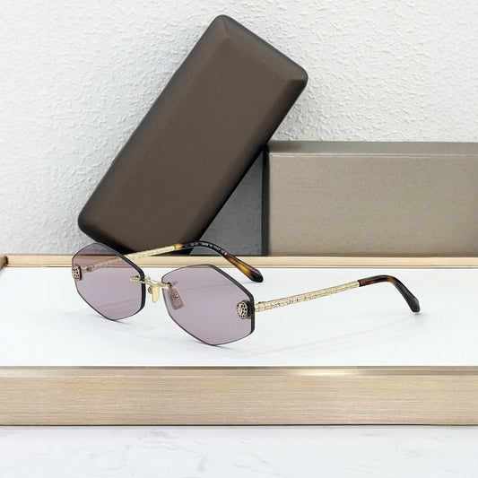 Cross-border Fashion Light Luxury Metal Snake Frameless Polygon B Home Vacation Trendy Men and Women Sunglasses Outdoor BV500156U