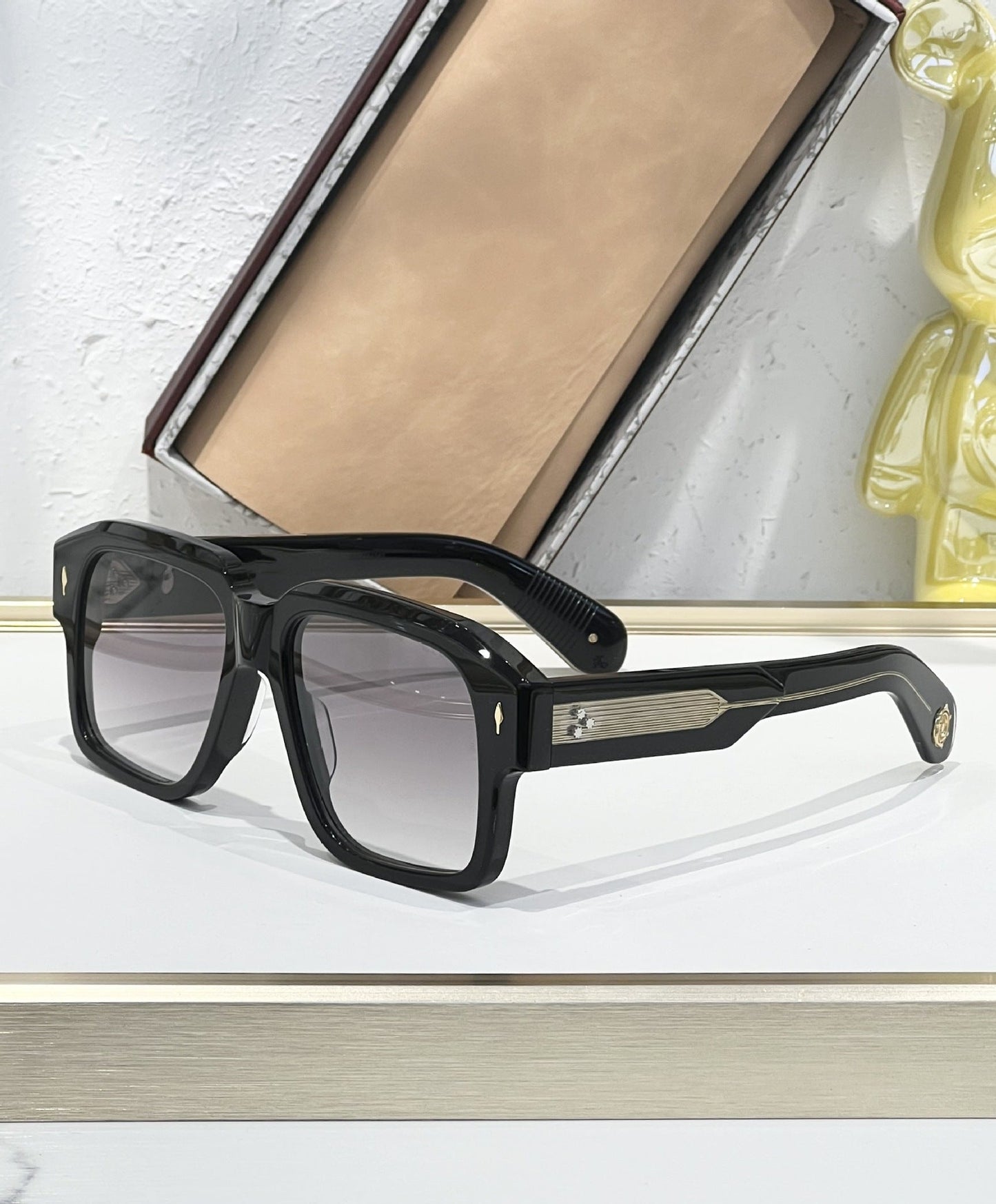 Cross-border JACQ European and American Fashion Sunglasses Men's High-end Square Plate Glasses Big-name Sunglasses Women's UV Protection