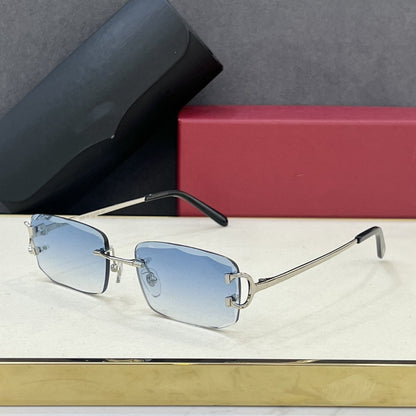 CAR Fashionable and Simple Frameless Trimmed Square Sunglasses INS Style Street Shooting Trendy Personality Versatile Sunglasses UV Protection