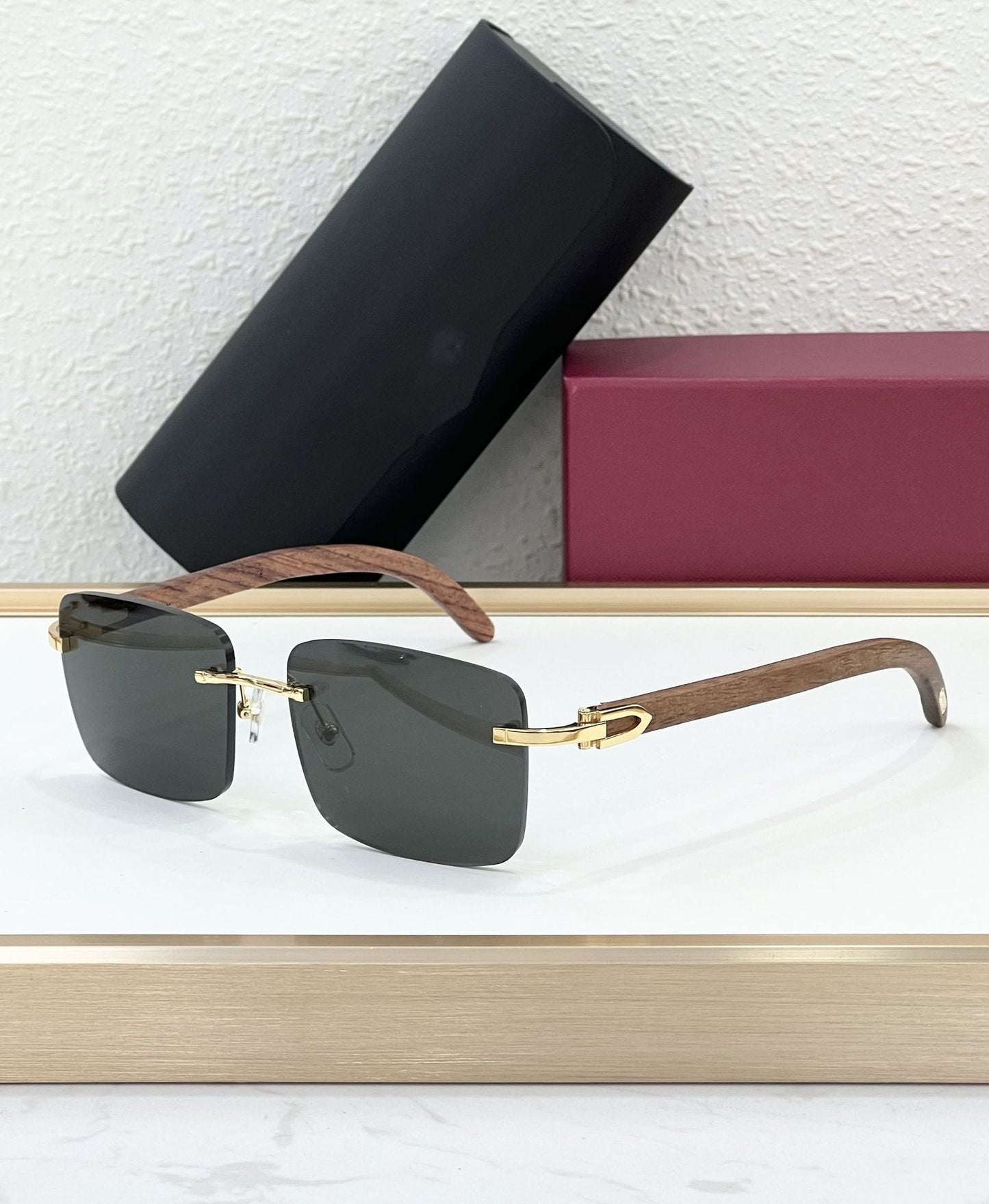 CAR Cross-border New Frameless Trendy Version Sunglasses Men's Catwalk Travel Fashion Versatile Comfortable Sunglasses Women CT0012