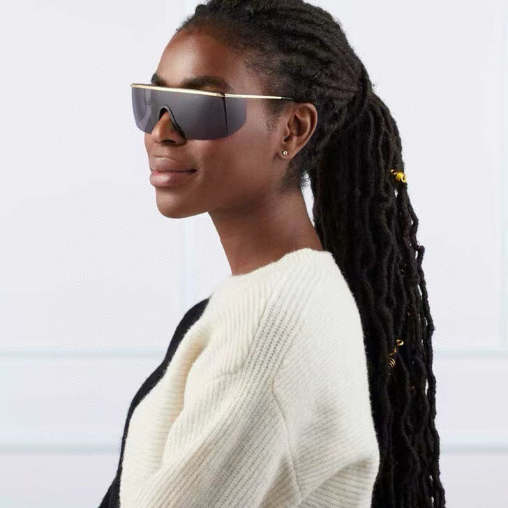 Cross-border Exclusive for Tom's Home, Popular in Europe and America, Luxury Men's and Women's Square Frame One-piece Glasses, Sunscreen, Fashion Sunglasses, Sunglasses.