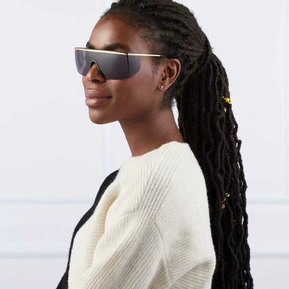 Cross-border Exclusive for Tom's Home, Popular in Europe and America, Luxury Men's and Women's Square Frame One-piece Glasses, Sunscreen, Fashion Sunglasses, Sunglasses.