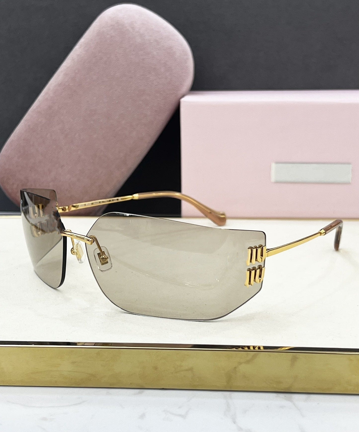 Big-name Miujia 54y Sunglasses Women's High-end Sense Zhang Yuanying, The Same Borderless Sunglasses, UV Protection and Eye Protection