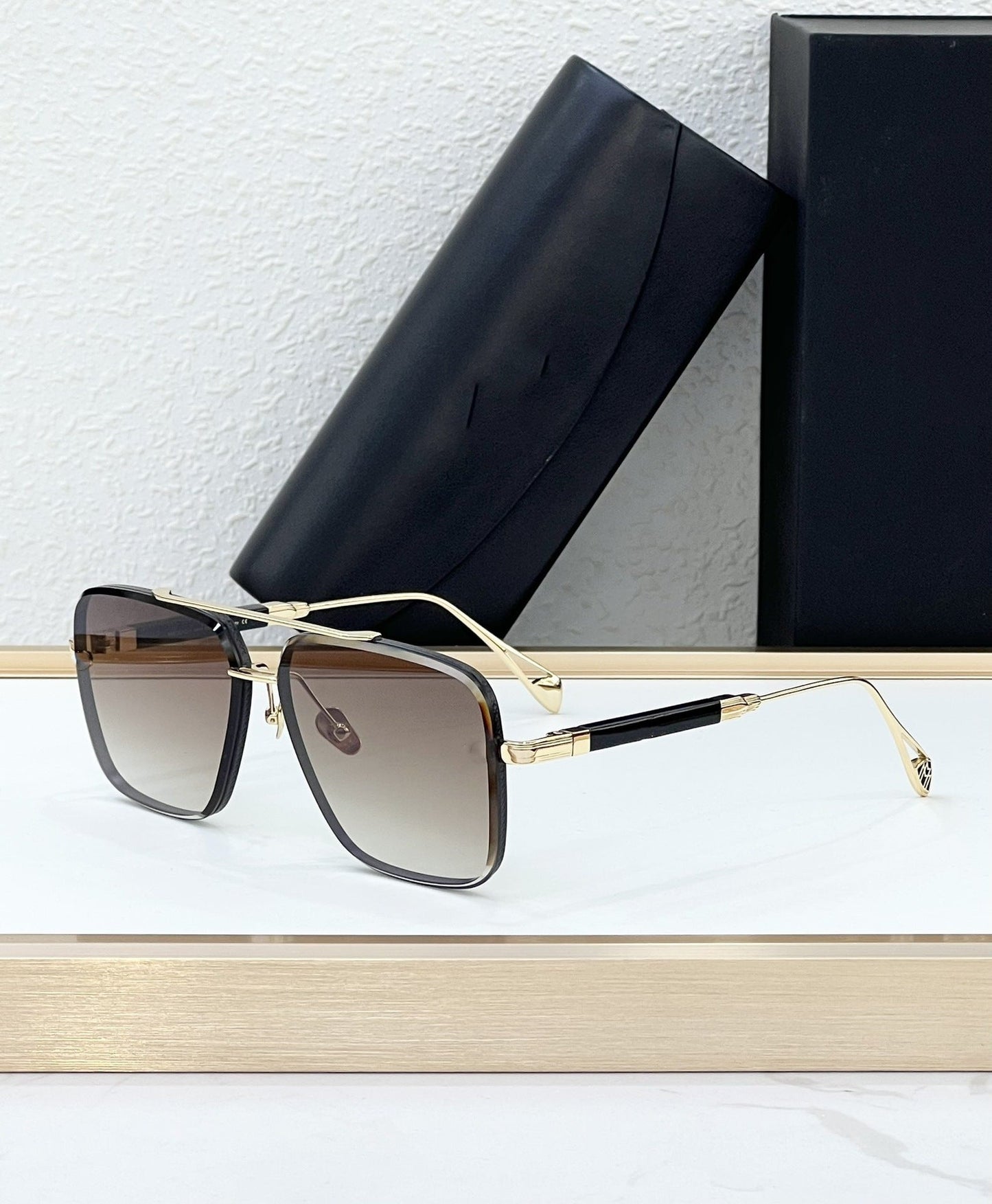 Cross-border New Personalized Metal Sunglasses UV-proof Sunglasses Men's Fashion Advanced Sense of Gradual Change Lenses Trend Women