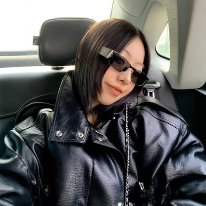 Cross-border Poplar Forest Sunglasses Light Luxury Metal Narrow Frame Glasses Women's Anti-ultraviolet Xiaohongshu Hot-selling Big-name Sunglasses